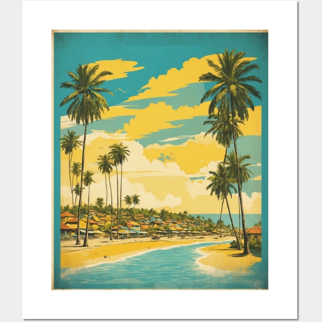 Porto de Galinhas Pernambuco Brazil Vintage Tourism Travel Poster Wall Art by TravelersGems